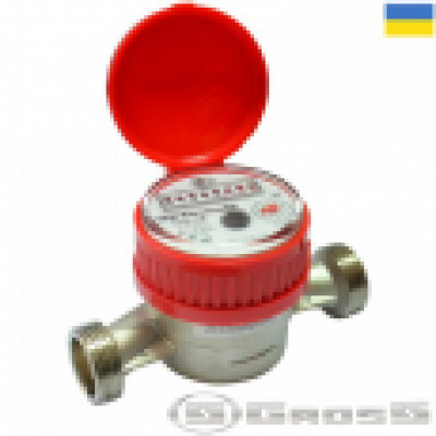 Счётчик водяной GROSS ETR-UA 15/110 (1.0 m3/h) без сгонов (для горячей воды)