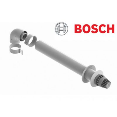 Bosch AZB 918. Горизонтальный коаксиальный комплект Ф80/125 (колено 90° + удлинитель 335-530 мм) (7719003673)