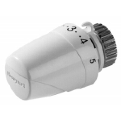 Термостатическая головка Honeywell T2001DAW0 `Тера 4` цвет белый/белый (настройка 0 ... 28 C) под клапан Danfoss